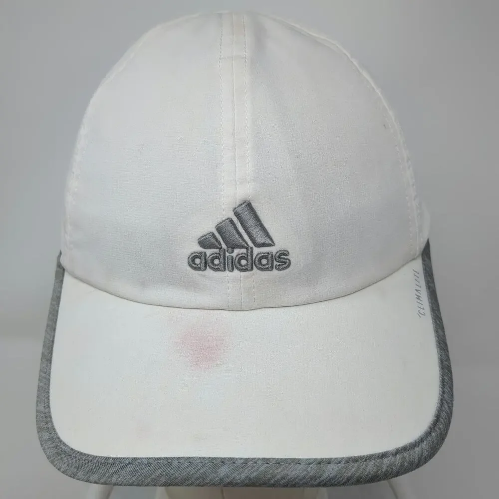 Adidas Baseball Cap White One Size Climalite Embroidered Logo Strapback Hat